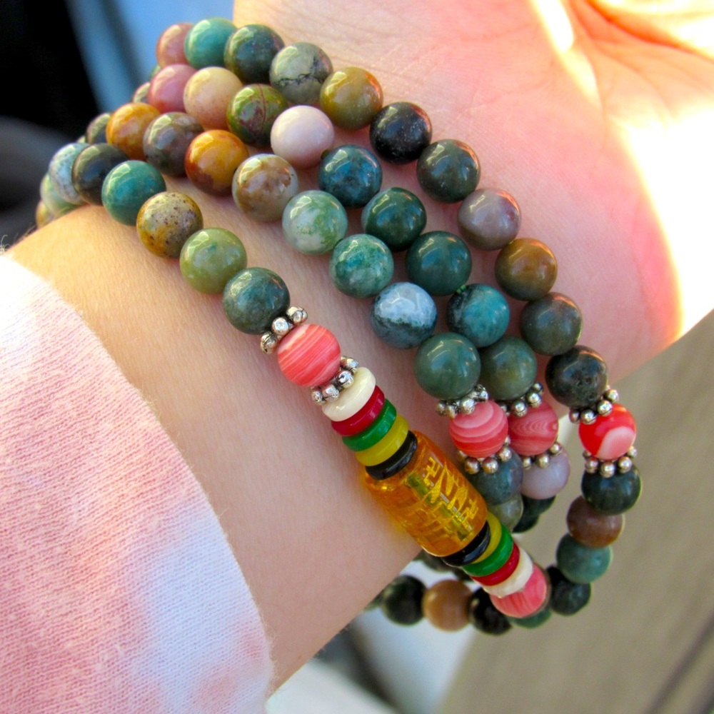 Crystal Necklace/ Layered Bracelet- From Mindful Souls, hippy jewelry, boho
